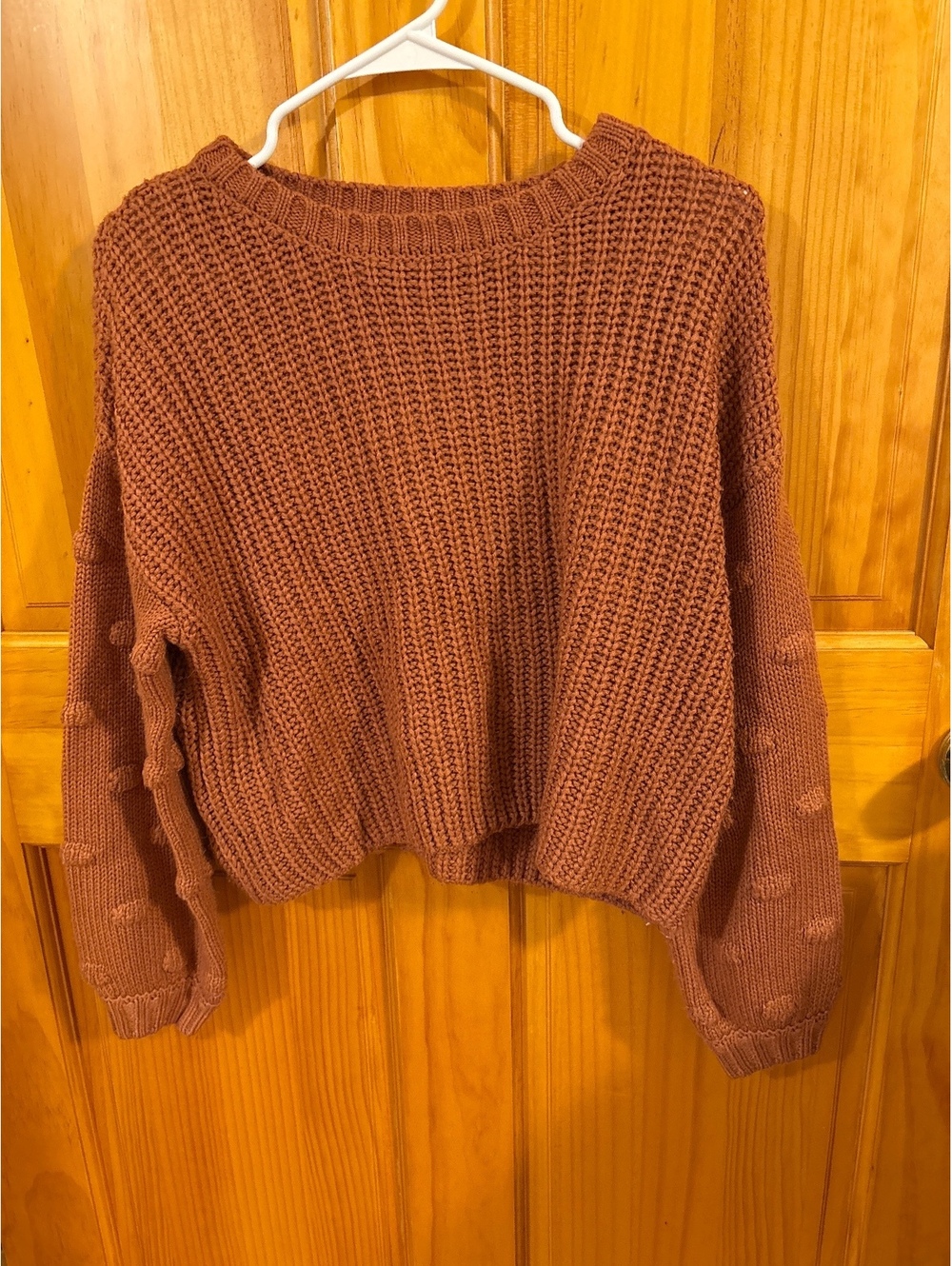 Boho Cottagecore Preppy Fall Chunky Knit Moon & Madison Terracota Medium Sweater